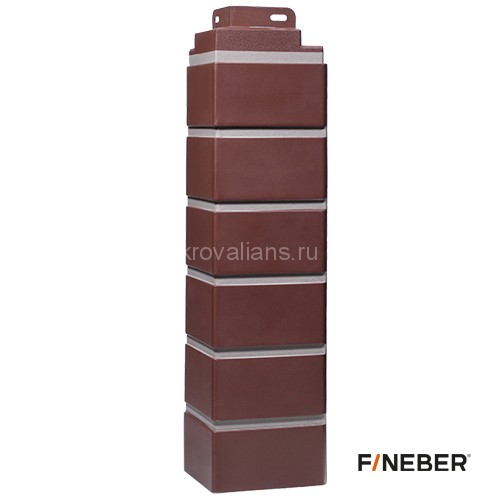 FineBer Угол наружный Кирпич облицовочный Britt Коричневый 485х119мм, 10шт/уп