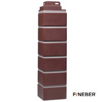 FineBer Угол наружный Кирпич облицовочный Жженый 485х119мм, 10шт/уп