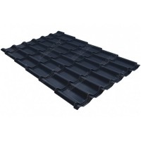 Металлочерепица Grand Line (Гранд Лайн) классик 0,5 PurPro Matt 275 RAL 7024 /1 кв.м./