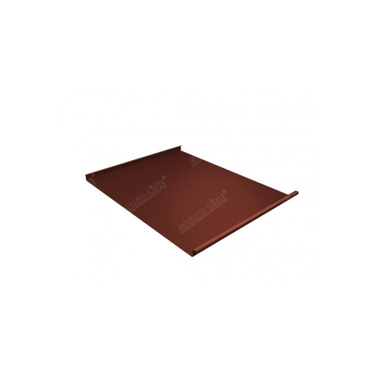 Фальцевая кровля Grand Line (Гранд Лайн) Фальц двойной стоячий 0,5 Satin RAL 8004 терракота