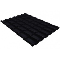 Металлочерепица Grand Line (Гранд Лайн) классик 0,5 PurPro Matt 275 RAL 9005 /1 кв.м./