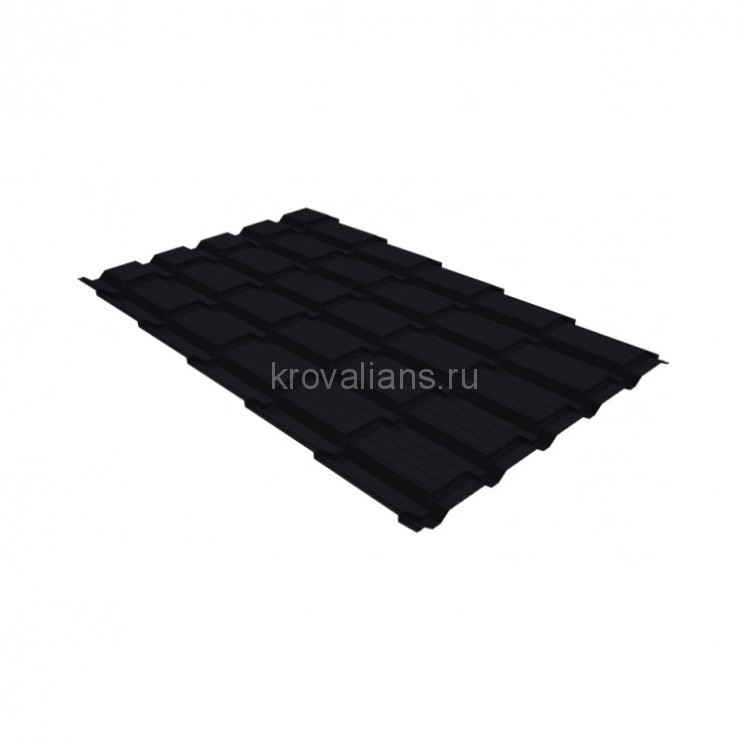 Металлочерепица Grand Line (Гранд Лайн) квадро 0,45 Drap RAL 9005 /1 кв.м./