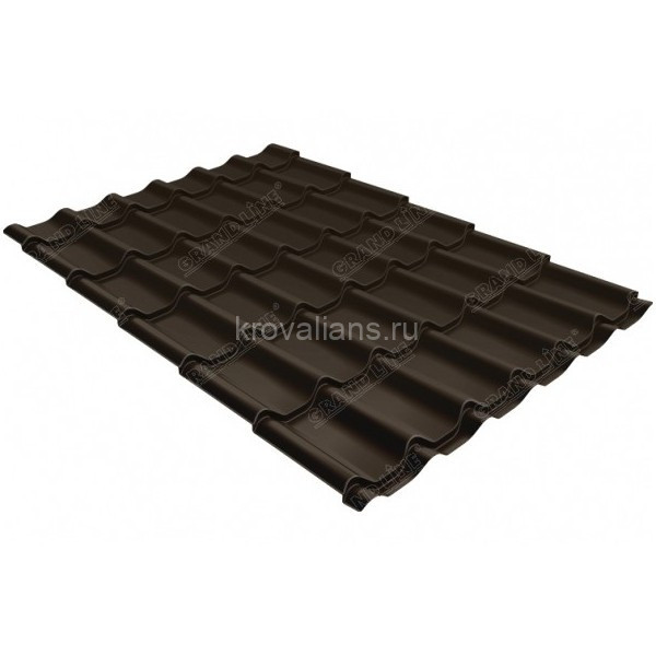 Металлочерепица Grand Line (Гранд Лайн) классик 0,5 Satin Мatt RAL 8017 /1 кв.м./