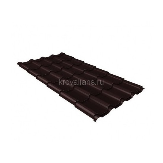 Металлочерепица Grand Line (Гранд Лайн) камея 0,5 Quarzit Pro Matt RAL 8017 /1 кв.м./
