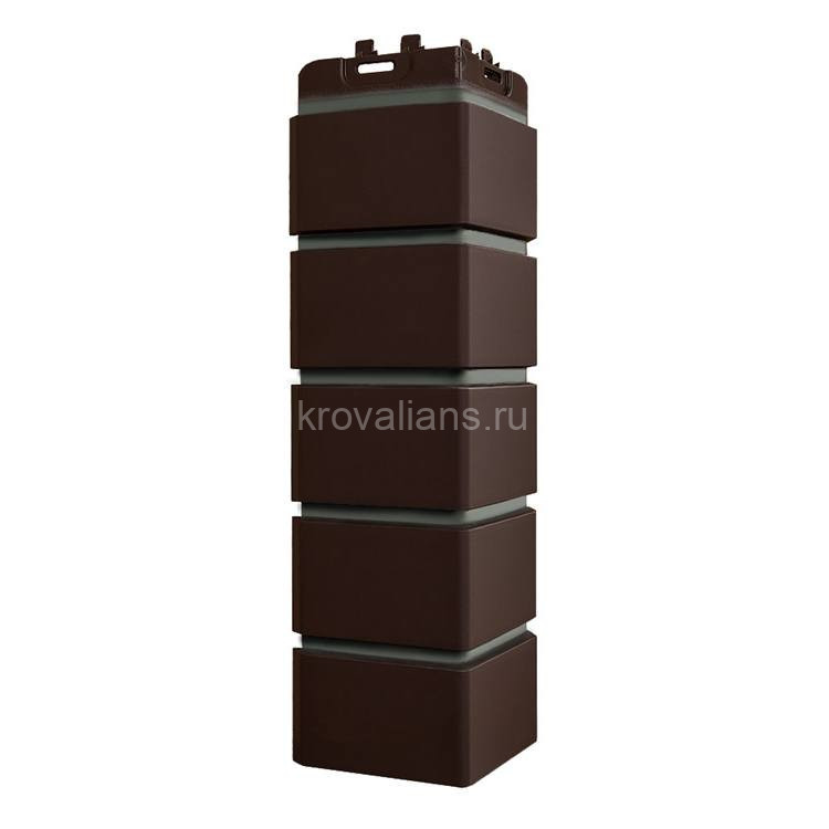 Угол Grand Line Клинкерный кирпич Design шоколадный со швом RAL 7006