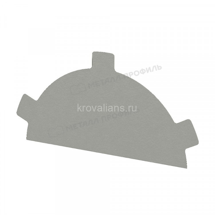 МеталлПрофиль Заглушка конька круглого простая NormanMP (Полиэстер-01-9002-0.5) /1 шт/