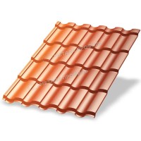 Металлочерепица МеталлПрофиль Монтекристо-M (AGNETA-03-Copper\Copper-0.5) /1 кв.м./