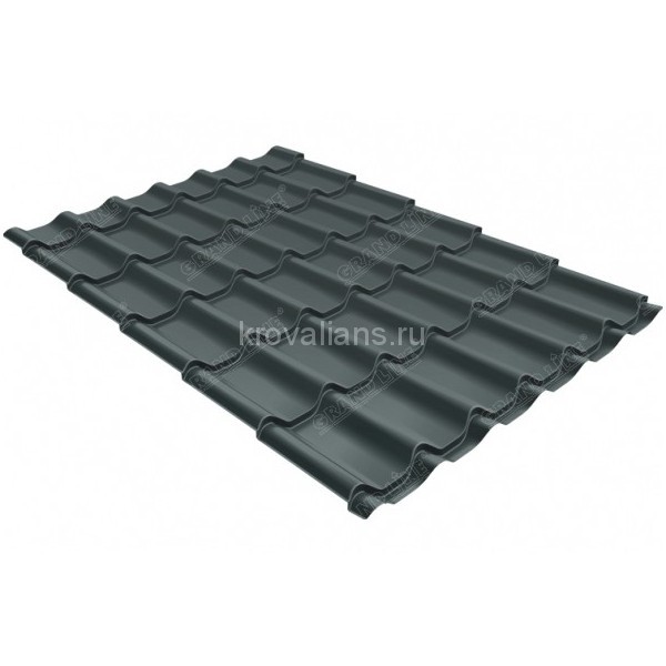 Металлочерепица Grand Line (Гранд Лайн) классик 0,5 Satin Мatt RAL 7016 /1 кв.м./