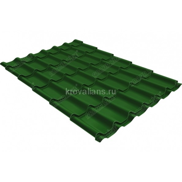 Металлочерепица классик Grand Line (Гранд Лайн) 0,45 PE RAL 6002 /1 кв.м./