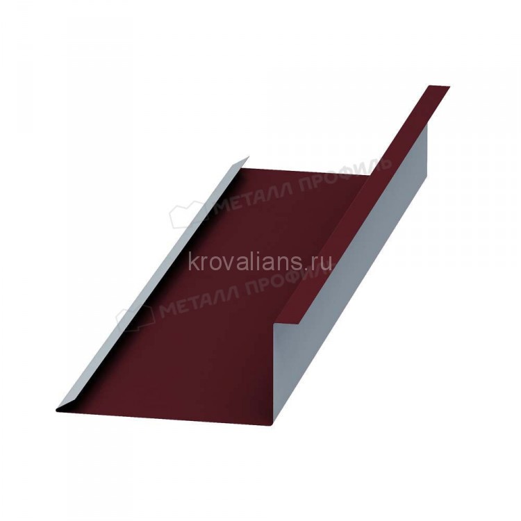 МеталлПрофиль Планка примыкания нижняя 250х122х2000 (Colorcoat Prisma-03-3005-0.5) /1 шт/