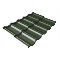 Металлочерепица Grand Line (Гранд Лайн) квинта Uno c 3D резом 0,5 Velur20 RAL 6020 /1 кв.м./