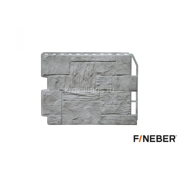Фасайдинг FineBer (Файнбер) Туф 3D-Facture светло-серый /панель/