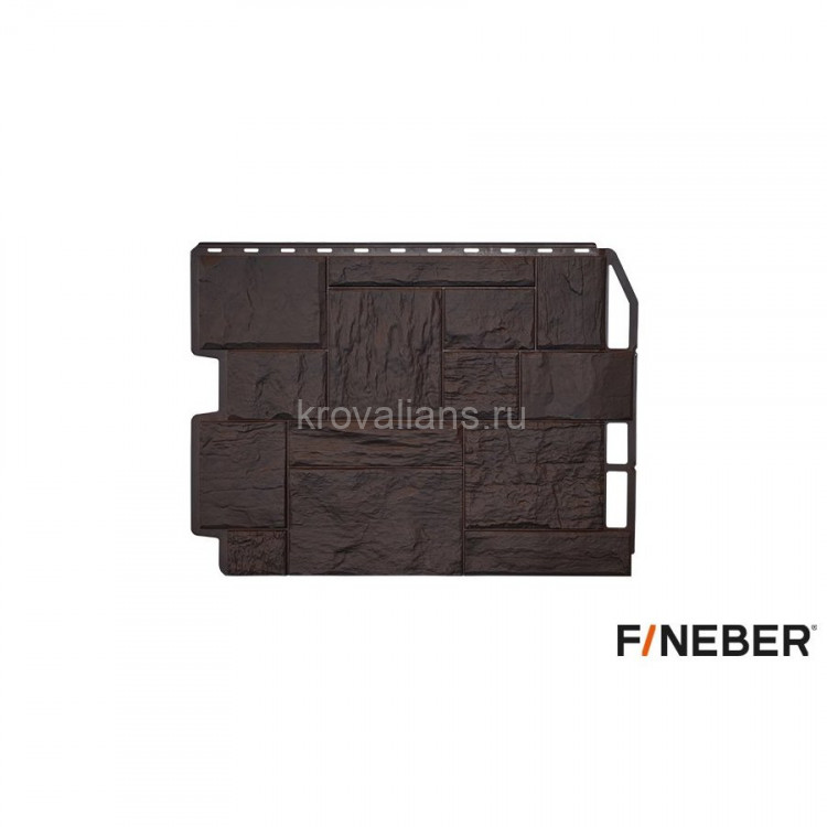 FineBer Фасайдинг ТУФ 3D-Facture, темно-коричневый 795 х 595 (шт 0,41м2), 10 шт/уп