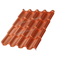 Металлочерепица МеталлПрофиль Монтерроса-M (AGNETA-20-Copper\Copper-0.5) /1 кв.м./