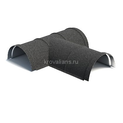 Конек Т-образный полукруглый AeroDek (Аэродек) (Антрацит) /1 шт/