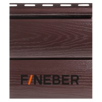 FineBer Сайдинг BlockHouse Extra Acrylic темный дуб 3,66м (12шт/уп)
