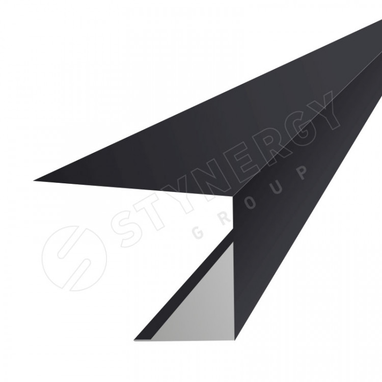 Планка завершающая 50х38х25 3000 Фальц Stynergy (Стальной Бархат-9005-0.5)