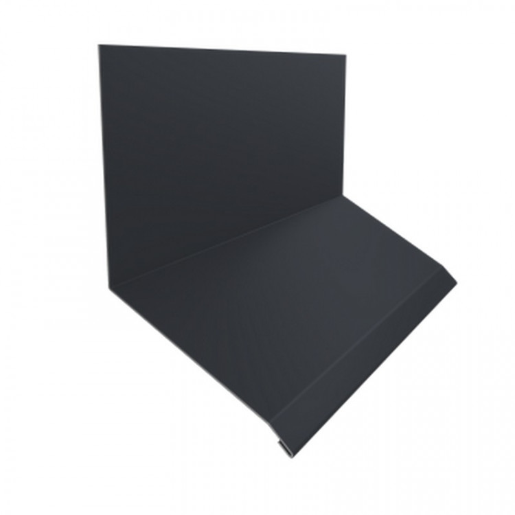 Планка примыкание верхнее к стене фальц Grand Line 150х130х20 0,5 Velur X RAL 7024 мокрый асфальт (3м) Планка примыкание верхнее к стене фальц Grand Line 150х130х20 0,5 Velur X RAL 7024 мокрый асфальт (3м)