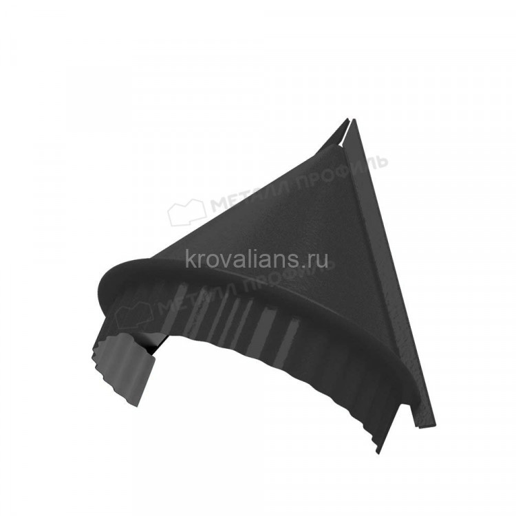 МеталлПрофиль Заглушка конька круглого конусная (VikingMP-01-9005-0.45) /1 шт/