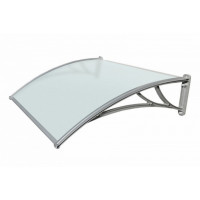 Козырьки Krovent из поликарбоната 1500х930х280 прозрачный (серебр. кроншт)