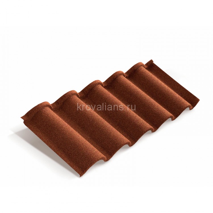 Композитная черепица Metrotile (Метротайл) Romana (Терракот) /лист/