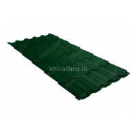 Металлочерепица Grand Line (Гранд Лайн) квинта плюс c 3D резом 0,45 PE RAL 6005 /1 кв.м./