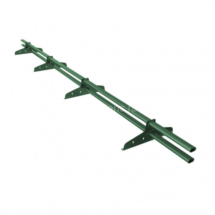 Снегозадержатель трубчатый овальный NewLine d40*20 мм, 4 опоры зеленый RAL6005