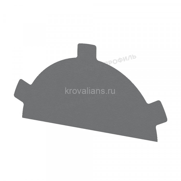 МеталлПрофиль Заглушка конька круглого простая NormanMP (Полиэстер-01-7004-0.5) /1 шт/