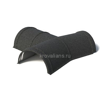 Конек Y-образный полукруглый начальный AeroDek (Аэродек) (Черный Бриллиант) /1 шт/