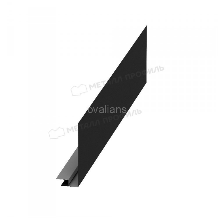 МеталлПрофиль Планка карнизного свеса сложная 185х50х2000 (VikingMP-01-9005-0.45) /1 шт/ МеталлПрофиль Планка карнизного свеса сложная 185х50х2000 (VikingMP-01-9005-0.45) /1 шт/