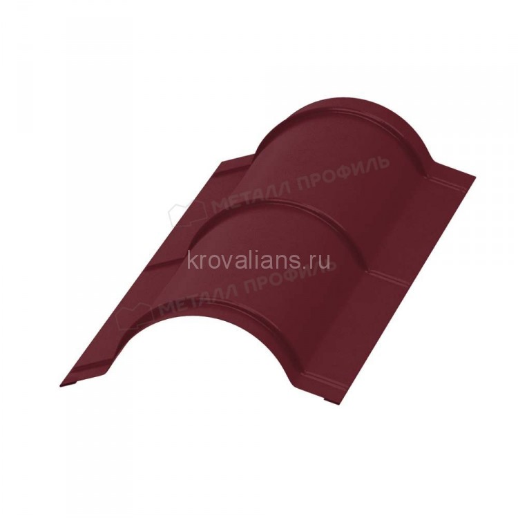 МеталлПрофиль Планка конька круглого R110х2000 NormanMP (Полиэстер-01-3005-0.5) /1 шт/