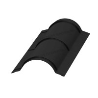 МеталлПрофиль Планка конька круглого R110х2000 (VikingMP-01-9005-0.45) /1 шт/