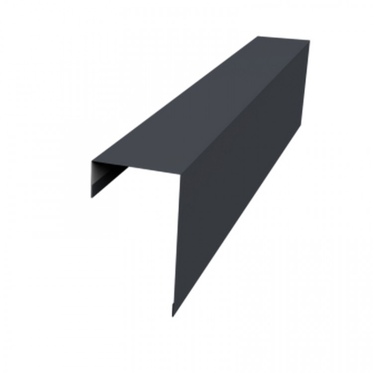 Планка торцевая фасадная фальц 65мм 0,5 Satin Matt TX RAL 7024 мокрый асфальт (3м) Планка торцевая фасадная фальц 65мм 0,5 Satin Matt TX RAL 7024 мокрый асфальт (3м)