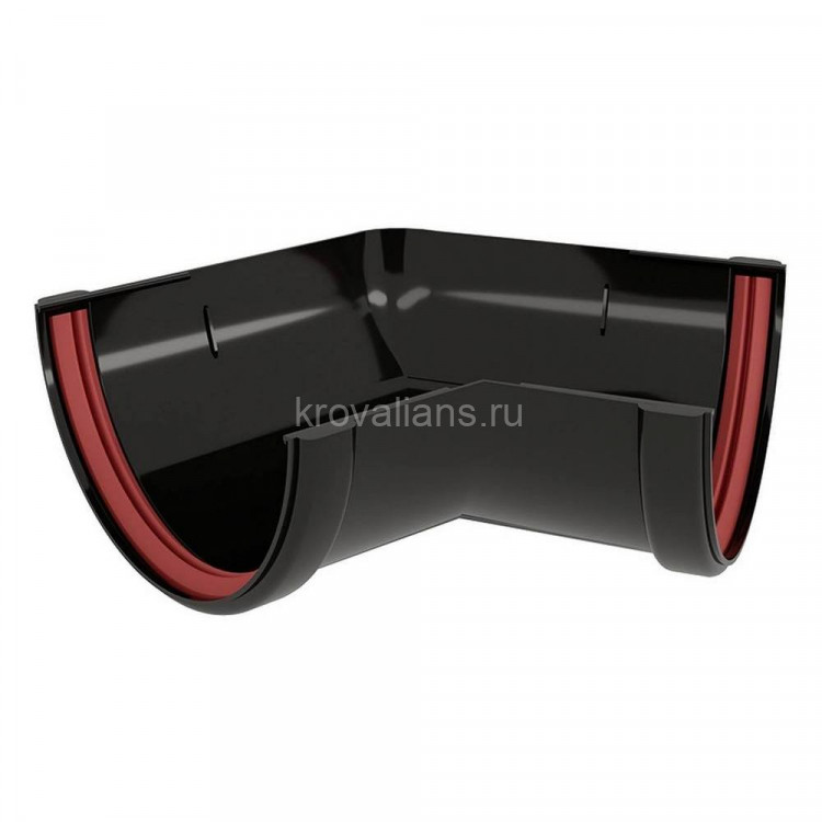 Угол желоба 135 град.Дизайн 135 ПВХ GL черный (RAL 9005)