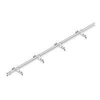 Снегозадержатель ROOFsystems PROMO ZN 40*20(овал), 3м, NEXT 4 опоры (Т-образн.) RAL 7024