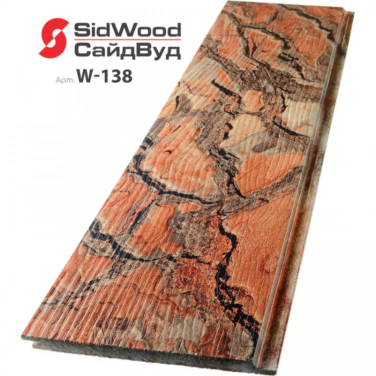 SidWood, хризотилцементный сайдинг 3000х190х10 мм клик 0,57м2 W-138