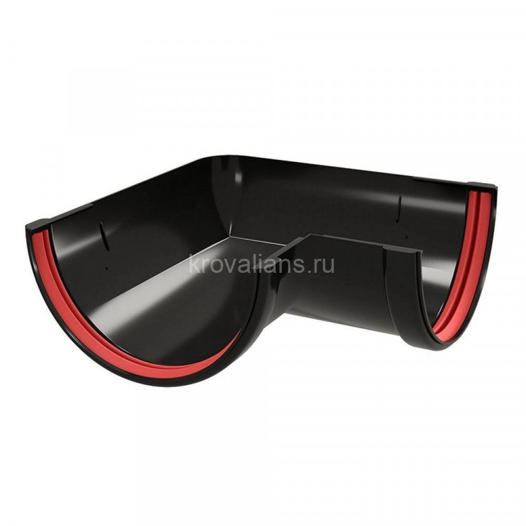 GL Дизайн 135/87 Угол желоба 90 град. 135 ПВХ Grand Line черный