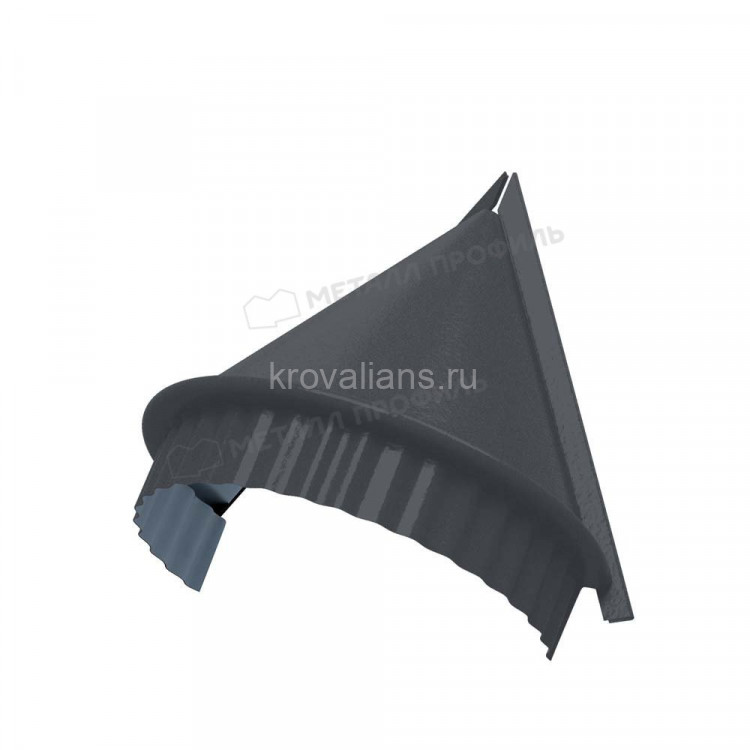 МеталлПрофиль Заглушка конька круглого конусная (Colorcoat Prisma-03-7024-0.5) /1 шт/