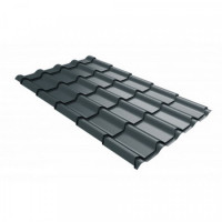 Металлочерепица камея 0,5 Satin Matt TX RAL 7016 антрацитово-серый