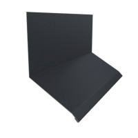 Планка примыкание верхнее к стене фальц Grand Line 150х130х20 0,5 Satin Matt TX RAL 7024 мокрый асфальт (2м)