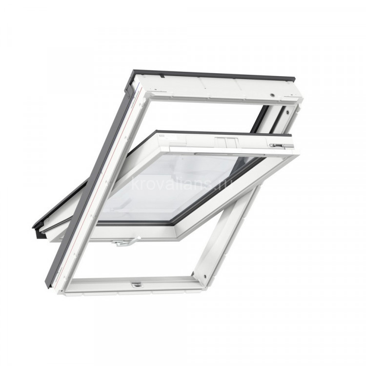 Окно среднеповоротное Velux (Велюкс) GLU 0061В Premium ручка снизу полиуретан 66х118 (FK06)