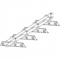 Снегозадержатель ROOFsystems PROMO ZN 40*20(овал), 3м, NEXT ФАЛЬЦ 4 опоры (Т-образн.) RAL 6005