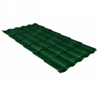 Металлочерепица Grand Line (Гранд Лайн) кредо 0,5 Quarzit lite RAL 6005 /1 кв.м./