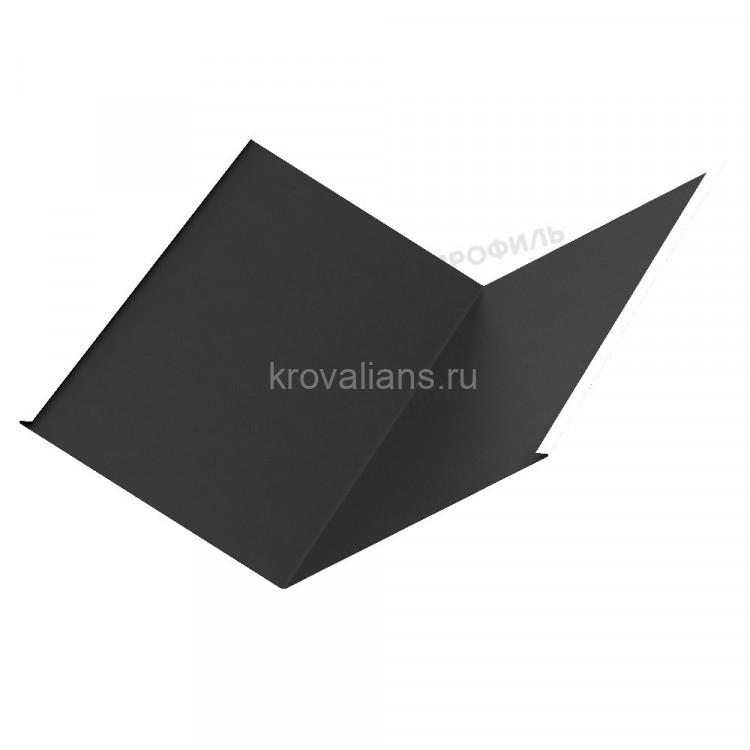 МеталлПрофиль Планка ендовы нижняя 298х298х2000 (PURMAN-20-9005-0.5) /1 шт/