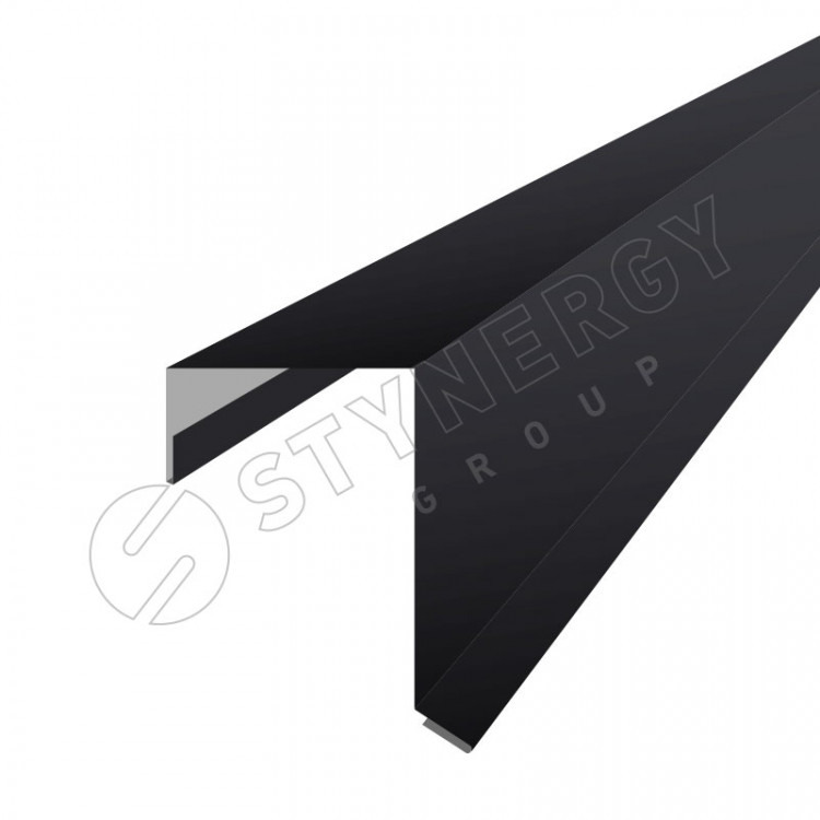 Планка торцевая кровельная 2000 Фальц Stynergy (CORUNDUM50-RAL9005-0.5)