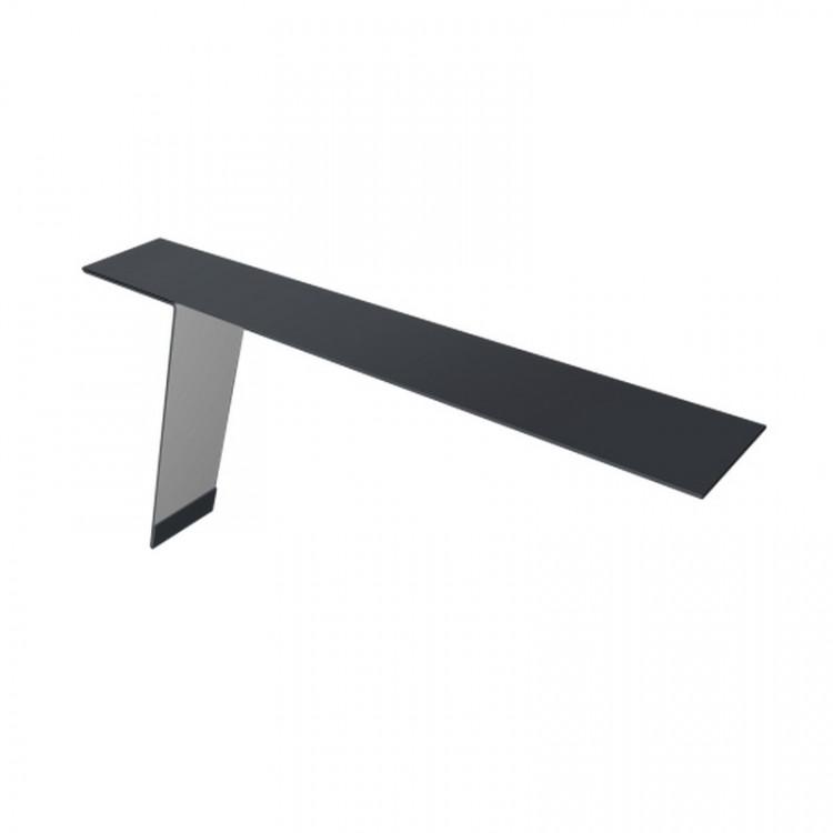 Планка карнизная фальц 130х80 0,5 Satin с пленкой RAL 7024 мокрый асфальт Планка карнизная фальц 130х80 0,5 Satin с пленкой RAL 7024 мокрый асфальт