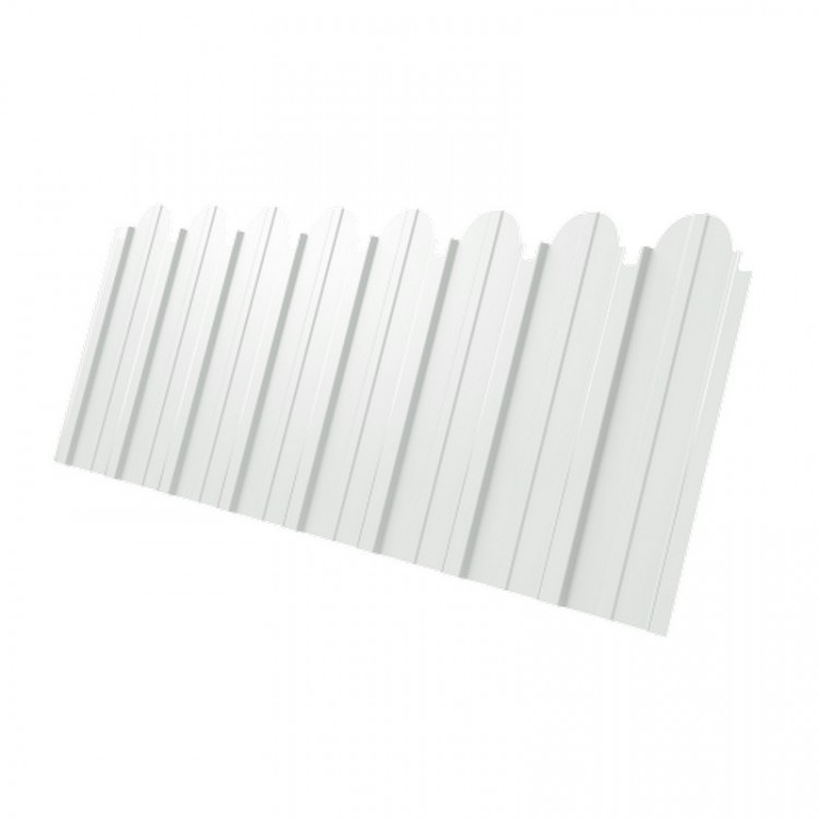 Профнастил C10B фигурный 0,45 PE-Double RAL 9003 сигнальный белый