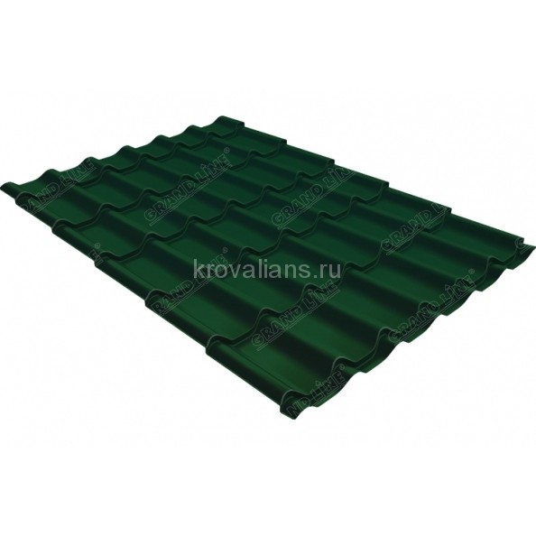 Металлочерепица модерн Grand Line (Гранд Лайн) 0,45 PE RAL 6005 /1 кв.м./