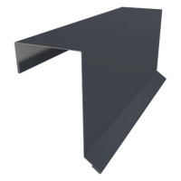 Планка торцевая кровельная фальц 65х97 0,5 Satin с пленкой RAL 7024 мокрый асфальт (3м)