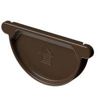 Docke STAL PREMIUM 125/90 мм Заглушка желоба Каштан RAL8017 40шт/упак